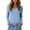 Z01 Light Blue, variant on V Neck Long Sleeve Shirts For Women Solid Color V Neck Fashion Casual Loose Top T Shirts Fall Basic Work Tee Vacation Clothes Light Blue L