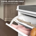 thumbnail image 4 of Banc de Couloir Rembourré Blanc avec Rangement pour Chaussures - Siège d'Entrée, Tablette Réglable pour 8 Paires, Design Compact pour Salon et Vestiaire, 4 of 7