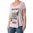 thumbnail image 3 of WILLIAM RAST Womens Pink Cutout Graphic Short Sleeve V Neck T-Shirt M, 3 of 4
