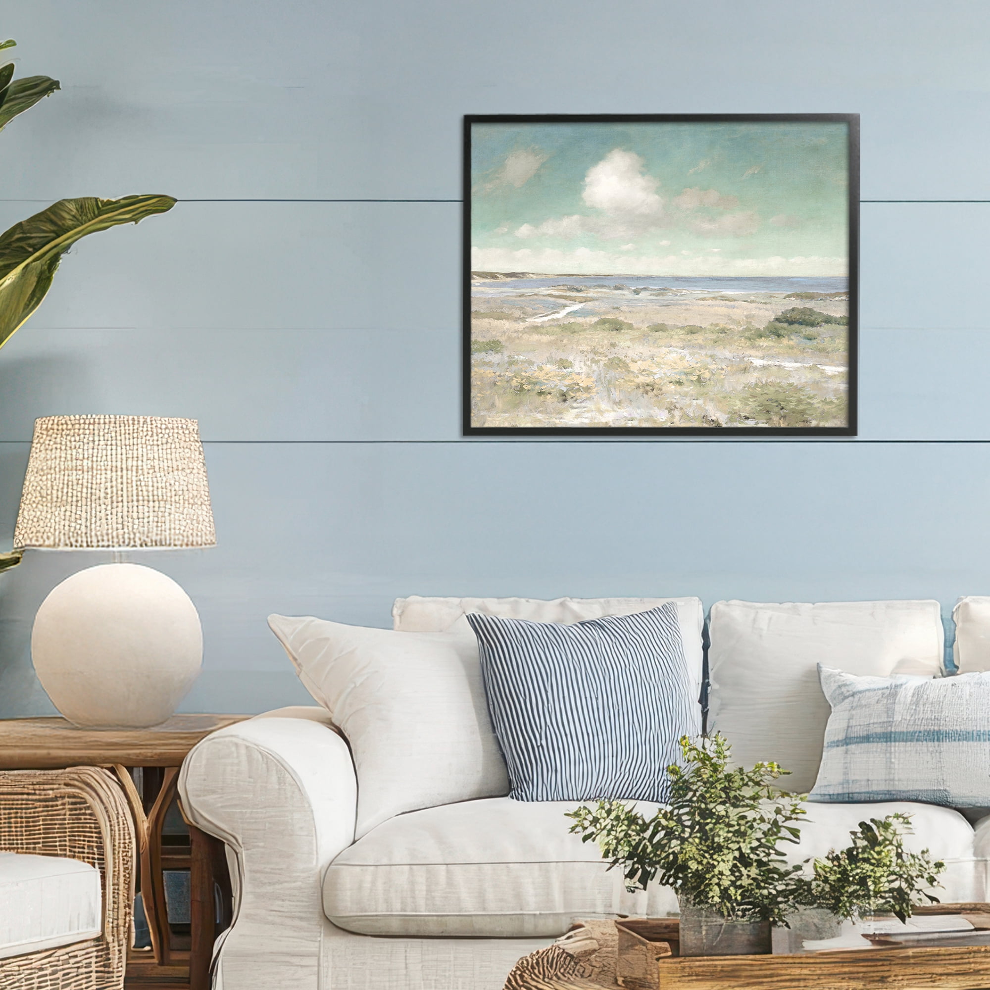 Stupell Industries Water View with Clouds Black Framed Giclee Art, design by Christy McKee