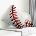 thumbnail image 3 of Baseball Pillow Covers 26x26 Inch Decorative Throw Pillow Cover, Red White Texture Sports Ball Minimalist Sofa Pillowcases Accent Cushion Case Home Decor Bedroom Living Room, 3 of 6
