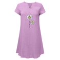 thumbnail image 5 of FcBaudy Robes d'Été pour Femmes, Robes pour Femmes, Jupe pour Femmes Mode Féminine Ample Loisirs Col en V Manches Courtes Robes d'Été Robe pour Femmes, 5 of 5