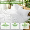 thumbnail image 6 of Sonoro Kate Luxury Cooling Bamboo Bed Sheet Set - Deep Pockets - 4 Piece, Queen, White, 6 of 7