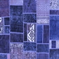 thumbnail image 1 of Ahgly Company Machine Washable Indoor Square Patchwork Blue Transitional Area Rugs, 4' Square, 1 of 4