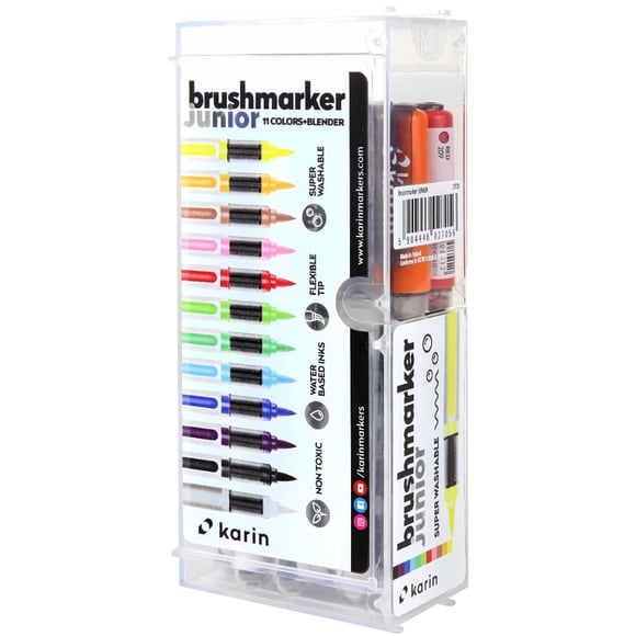 Marcadores Karin Brushmarker PRO Junior, set de 12 piezas a base de agua
