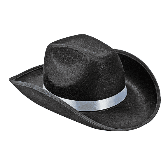 Fun Express Black Cowboy Hat - Classic Western Style Durable Felt for Costumes Parties & Outdoor Events - Perfect for Themed Celebrations Costume Parties & Western-Themed Gatherings - 1 Piece