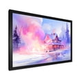 thumbnail image 2 of Designart "Pink and Purple Retreat Winter Cottage Escape" Landscapes Framed Wall Art Decor - Traditional Pink Winter Landscape Bedroom Framed Canvas Wall Art, 2 of 6