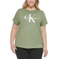 thumbnail image 2 of MSRP $50 Calvin Klein Womens Trendy Plus Size Foil Logo T-Shirt Green Size 2X, 2 of 2