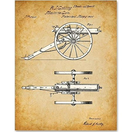 Machine Gun - 11x14 Unframed Patent Print - Great Gift for Gun or Civil War
