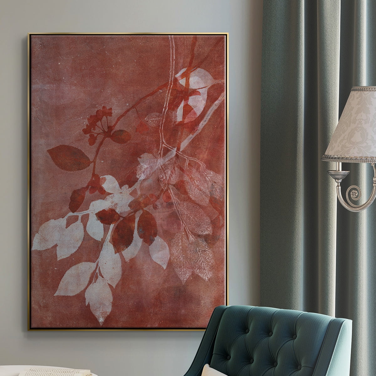 Branching Out XVI Framed Premium Gallery Wrapped Canvas - Ready to Hang - 27 x 41 - Gold Floating Frame