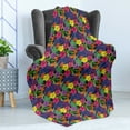 thumbnail image 4 of Colorful Soft Flannel Fleece Throw Blanket, Vibrant Colored Bedding Plants Hibiscus Bloom Floral Jungle in Summer Time, Cozy Plush for Indoor and Outdoor Use, 60" x 80", Multicolor, by Ambesonne, 4 of 5
