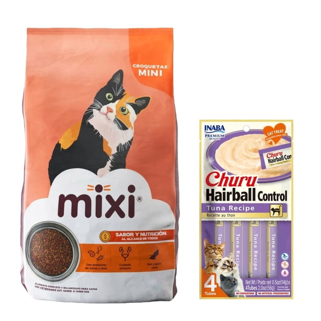 Mixi 9 Kg + Churu Hairball Snack con 4 tubos de 14g
