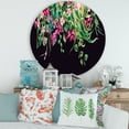 thumbnail image 2 of Designart 'Floral Tropical Leaves On Black Background' Farmhouse Circle Metal Wall Art 29x29 - Disc of 29, 2 of 5