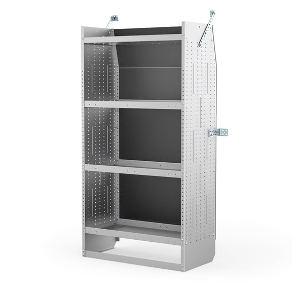 AA Products Model SH-6203 Steel Mid/High Roof Van Shelving Storage System Fits Transit, ProMaster and Sprinter, 4 Tiers Van Shelving Units, 32''W x 62''H x 16''D