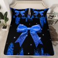 thumbnail image 7 of Feelyou Fashion Blue Bow Full Size Sheets, Sequin Print Bed Sheets, Princess Style Sheet Sets, Ultra Soft Room Decoration, 4-Piece, 7 of 7