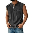 thumbnail image 2 of Yiaimeir Men's Sleeveless Henley Tank Tops Casual Summer Tank Top With Pocket Lightweight Cotton Blend For Daily Wear,Size S-3XL, 2 of 5