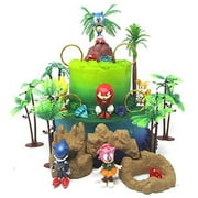 Sonic and Friends PresNok Deluxe Birthday Cake Topper Set with Figures and Accessories (Unique Design)