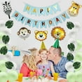 thumbnail image 3 of Ezzo Birthday Party Decoration Jungle Theme Banner and Forest Animal Foil Balloon Set, 3 of 7