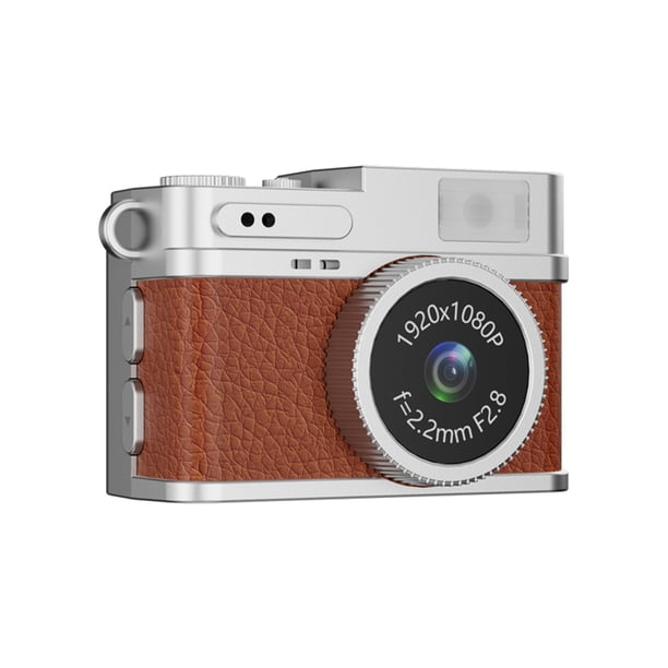 Pocket Video Recorder Retro Digital Camera Mini Cámara Portable 1080p (Brown 32G)