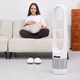 thumbnail image 6 of Tower Fan 40" Oscillating, Remote Control, 8H Timer, 15.4ft/s High Velocity, HEPA Filter, Quiet Bladeless Cooling Fan for Bedroom & Office, 6 of 7