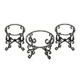 thumbnail image 3 of GZXS 3-Piece Round Tempered Glass Coffee Table Set with Rustic Black Metal Frame for Living Room, Home Decor, 3 of 10