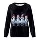 thumbnail image 3 of Gibobby Sudadera de cuello Rojoondo con estampado de Navidad para mujer, suéter de ajuste de cuello Rojoondo, camisetas informales de manga larga para entrenamiento, blusa suelta (Negro, M), 3 of 4