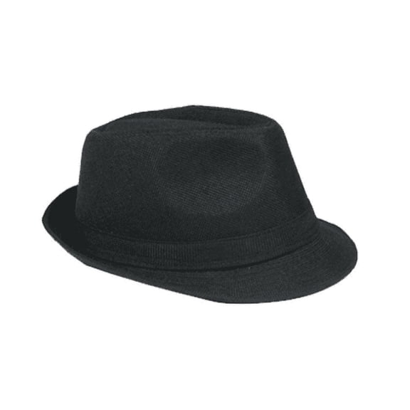 BLACK Summer Panama Hat Trilby Fabric Fedora Beach Sun Fedora Men or Women 018