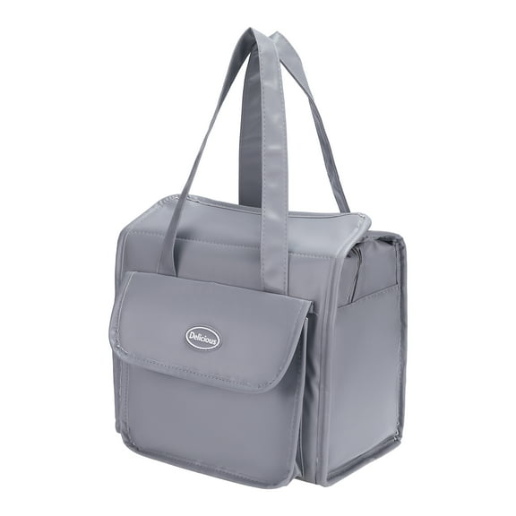 Unique Bargains Insulated Lunch Bag for Office, Travel, Picnic Gray