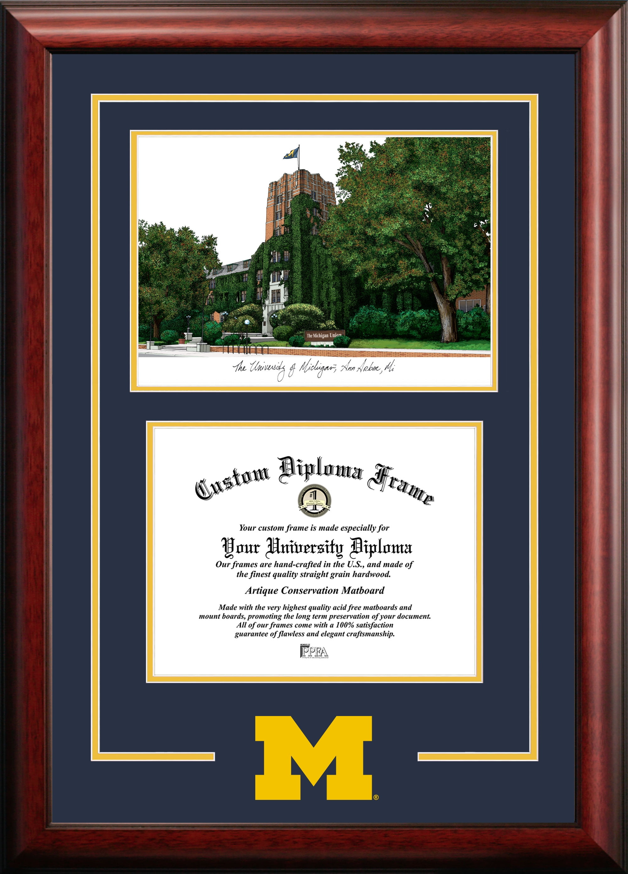 University of Michigan 8.5x 11 Spirit Graduate Diploma Frame with