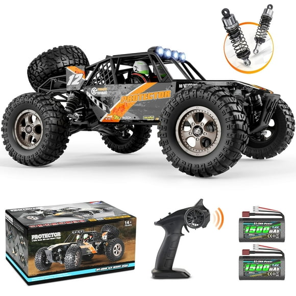 HAIBOXING Coche de Control Remoto Escala 1:12 4x4 RC Cars Protector 38+ KM/H Velocidad 2.4G Camión Todo Terreno Todo Terreno Regalos de Juguete para niños y Adultos Incluidos Dos baterías Recargables
