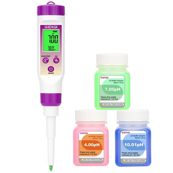 Medidor de pH GIDIGI Food, comprobador electrónico digital con tampón
