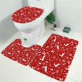 thumbnail image 2 of Red Christmas Reindeer and Snowflake Pattern Bathroom Rugs Sets 3 Piece,Toilet Cover Set,Absorbent Non Slip Bathroom Mats Sets with U-Shaped Contour Rug Toilet Rug Set, 2 of 5