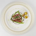 thumbnail image 2 of Exquisite Cream Gold Oval Plastic Plates 9 In 40 Ct Premium Heavy Duty Party Dinner Plates, 2 of 7