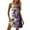 Dark Purple, variant on Women's Sleeveless Tank Top Dress Floral Print Beach Cover-Up with Side Slits and Breathable Polyester for Boardwalk Strolls,Blue L