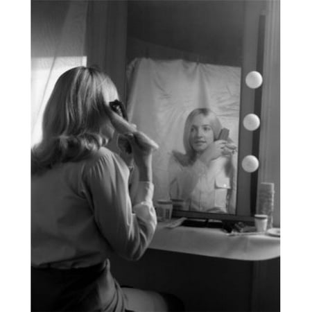 Womens Dressing - Posterazzi SAL255422744 Young Woman Fixing Hair at Dressing Table Poster Print - 18 x 24 in.