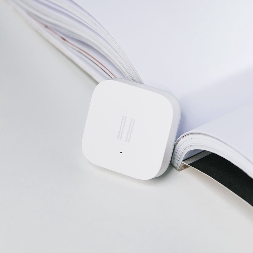 NFTIGB Intelligent Motion Sensor for Smart Home Security, Detects Vibrations Tilts and Falls, Remote App Push Notifications, Adjustable Sensitivity, Zigbee Connection, White, 3.54 in / 90 mm