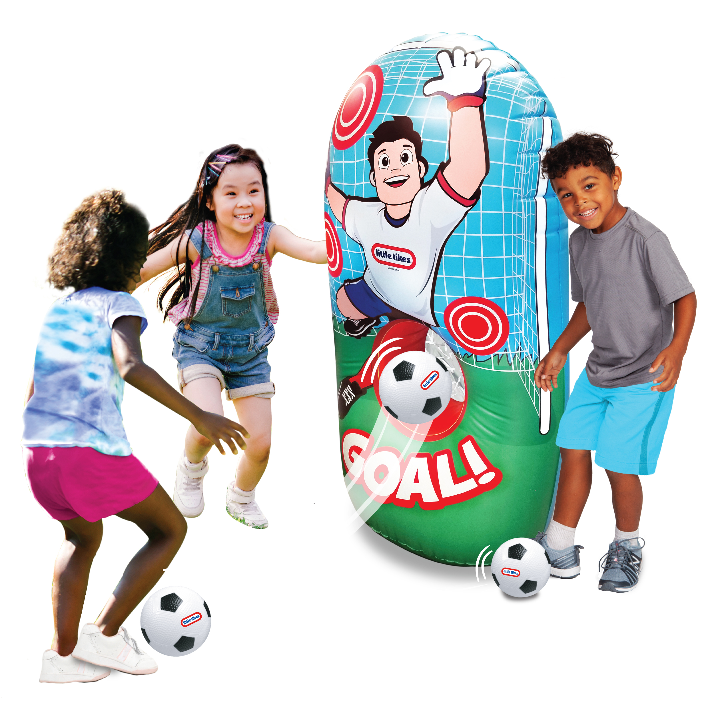Little Tikes Jumbo Soccer Trainer Game for Kids w/ Inflatable Trainer & 3 Soccer Balls