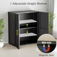 thumbnail image 4 of Metal Bathroom Wall Cabinet with Door and Adjustable Shelves, Buffet Sideboard Cabinets, Kitchen Hanging Cabinet, Floor Cupboard, Over The Toilet Storage Cabinets, Black Wall-Mounted Cabinet, 4 of 15