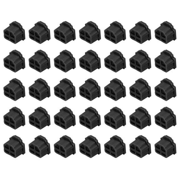 35pcs RJ11 Port Duct Covers Cap Silicone Plugs Protector for Phone Jack Coax Ethernet RJ11 Female Plug, Black
