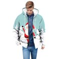 thumbnail image 1 of Chaqueta gruesa de terciopelo con estampado navideño para hombre, otoño e invierno, sencilla y con capucha, 1 of 4