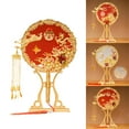 thumbnail image 6 of Wedding Fan Bride Handmade Bridesmaid Bridal Bouquet Wedding Accessories Round Fan Ornaments Chinese Style fan for hand Vintage for Home Decor Red D, 6 of 8