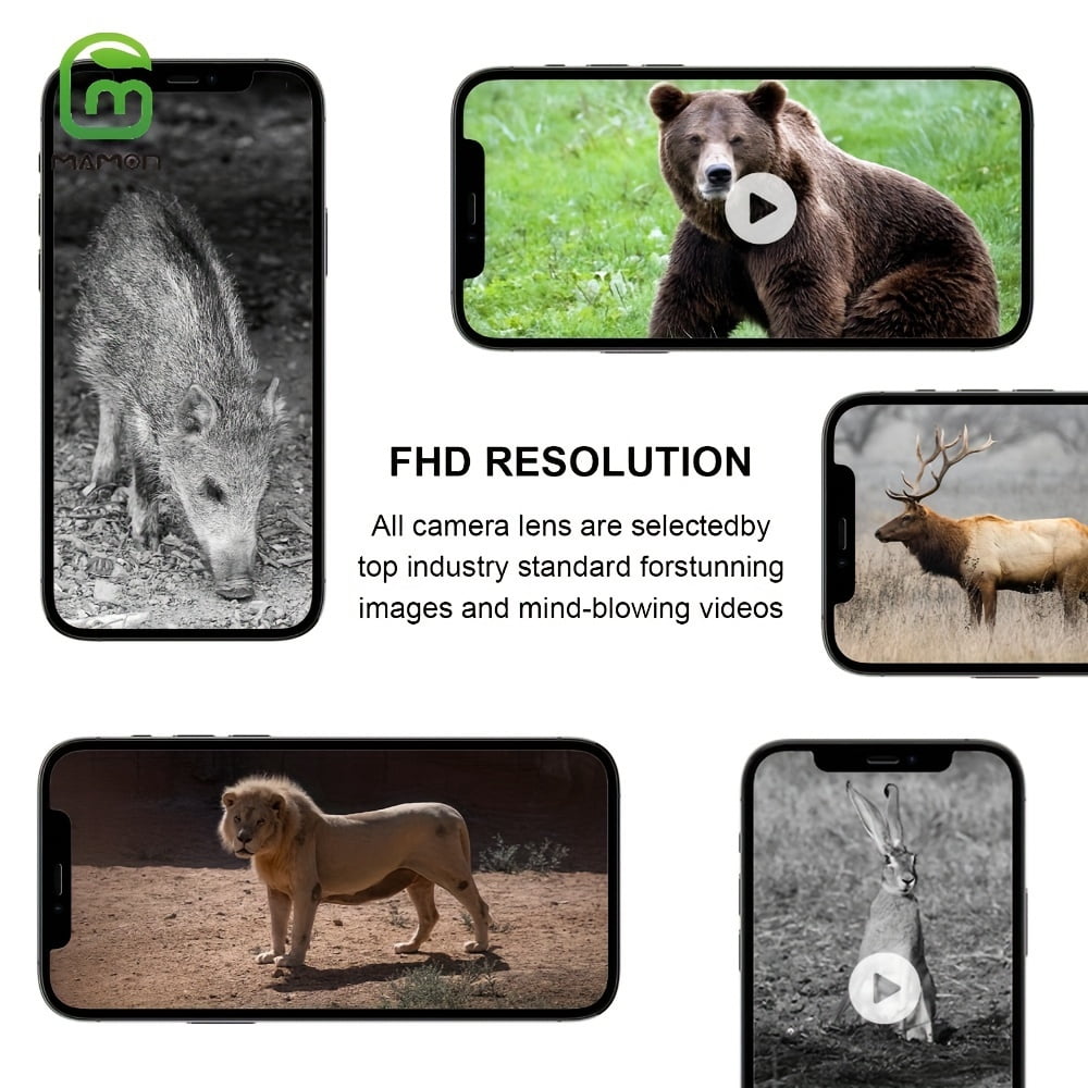 4G LTE Cellular Trail Camera Hunting Camera Game CAMO Solar Powered Battery, 4MP 2K Resolution, 70ft PIR Night Vision, 2-Way Audio, Send Pictures to Your Phone for Wildlife Monitoring and Hunting