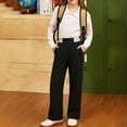 thumbnail image 5 of JAJAHO Girls School Uniform Pants Elastic Waist Wide Leg Stretchy Pants Back To School Clothes For Kids 5-16Y, 5 of 5