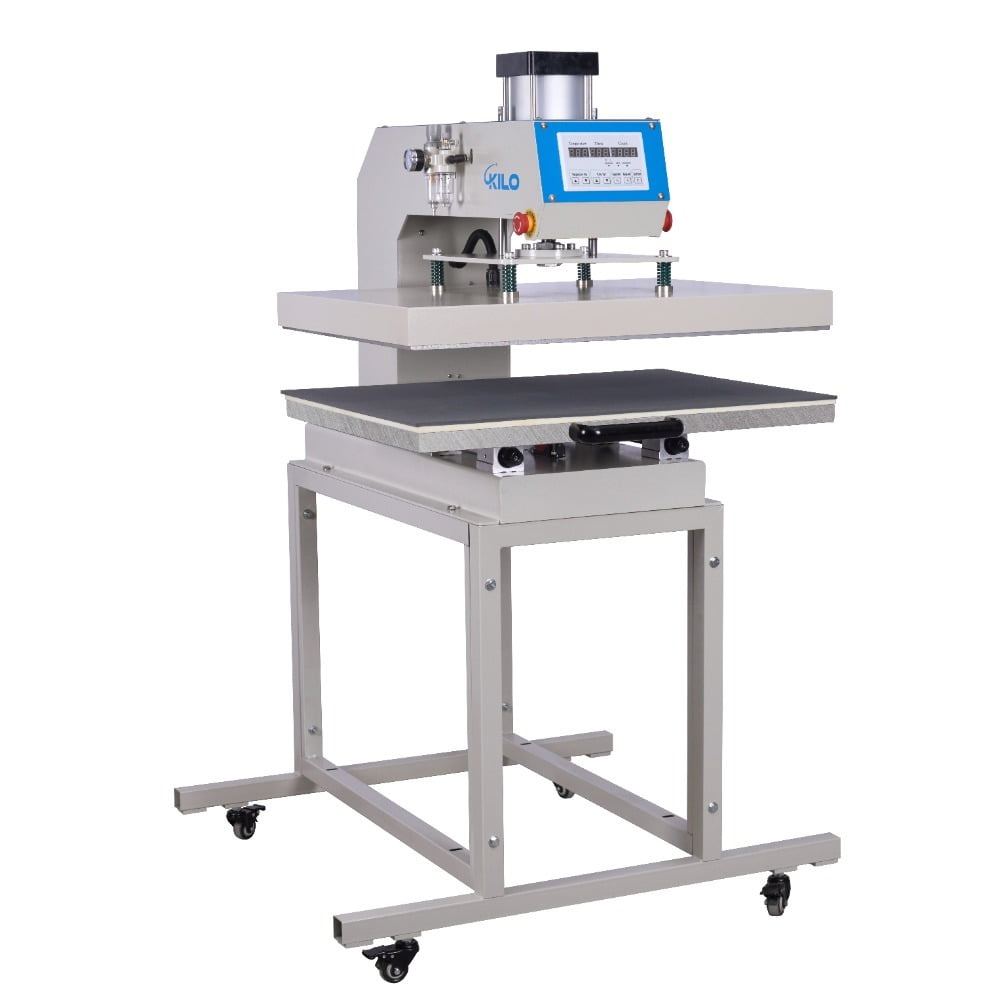 6000W Large Format Single Station Pneumatic Heat Press Machine, 24" x 32" Heat Plate, No Plug, Grey