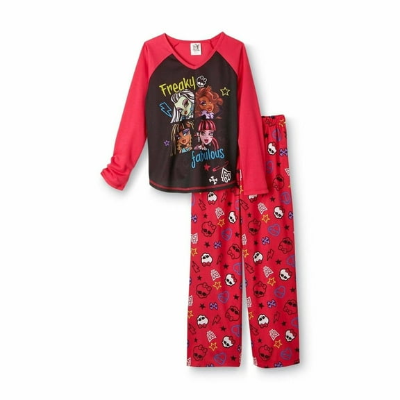 Monster High 2 PC Long Sleeve Pajama Set Girl Size 10/12