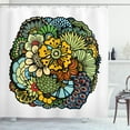 thumbnail image 1 of Abstract Shower Curtain, Aquatic Elements Coral Riffle Inspired Floral Figures and Colorful Peacock Tail, Fabric Bathroom Set with Hooks, 69"W X 75"L Long, Multicolor, by Ambesonne, 1 of 3