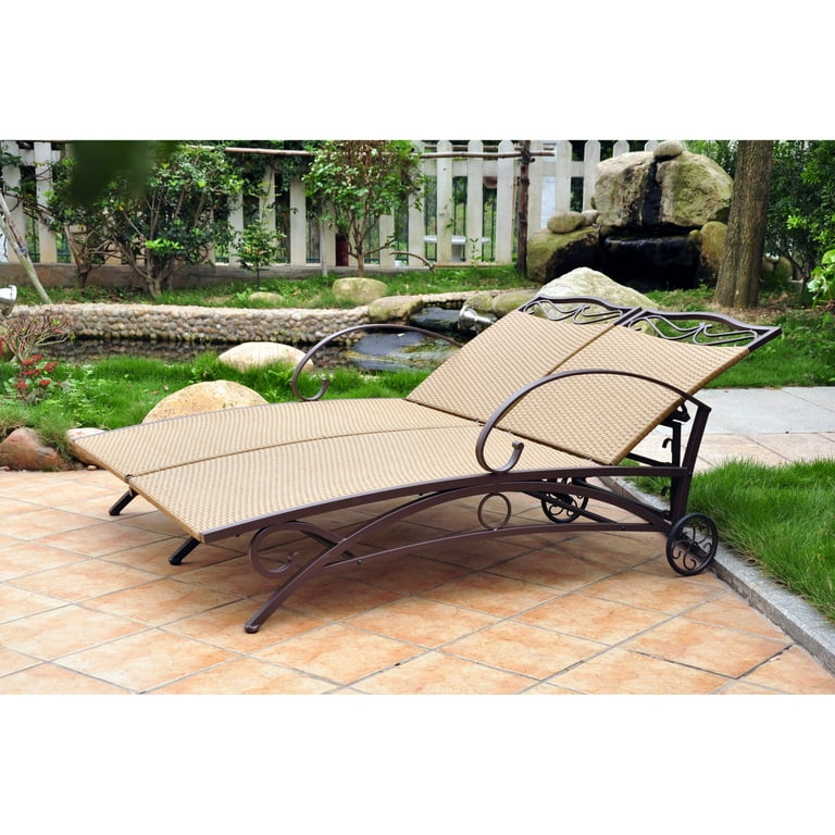 International Caravan Valencia Resin Wicker/Steel Multi Position Single Chaise Lounge International Caravan Valencia Resin Wicker/Steel Multi Position Single Chaise Lounge