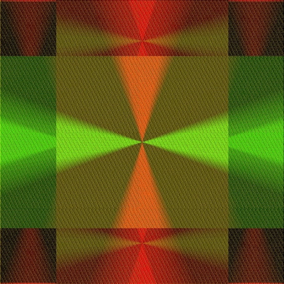 Ahgly Company Indoor Square Patterned Saffron Red Area Rugs, 7' Square