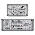 thumbnail image 1 of Juego de alfombras de cocina Voanos, antideslizantes, lavables, 2 piezas, color blanco, 1 of 7