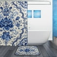 thumbnail image 2 of Bathroom Sets Curtain and Rug Sets 23.6x15.7 in Non-Slip Mat and 72x72 in Shower Curtain for Home Bath Dcor Blue and White Porcelain-style, 2 of 7